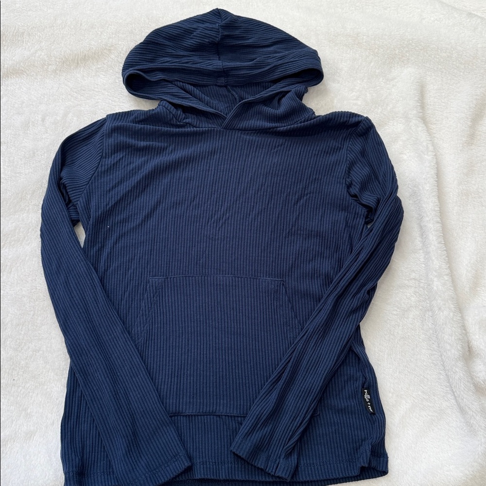 Millie & Roo Navy Blue Hooded Long Sleeve Top